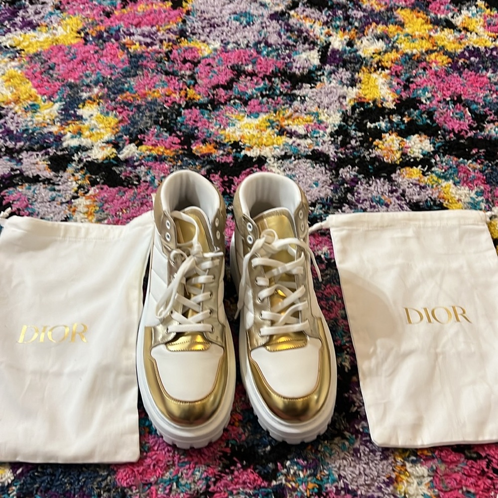 NEW Gold Dior High-Tops - Picture 4 of 4